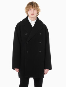 Buy 남성 롱슬리브 더블 버튼 피코트 in color BLACK BEAUTY