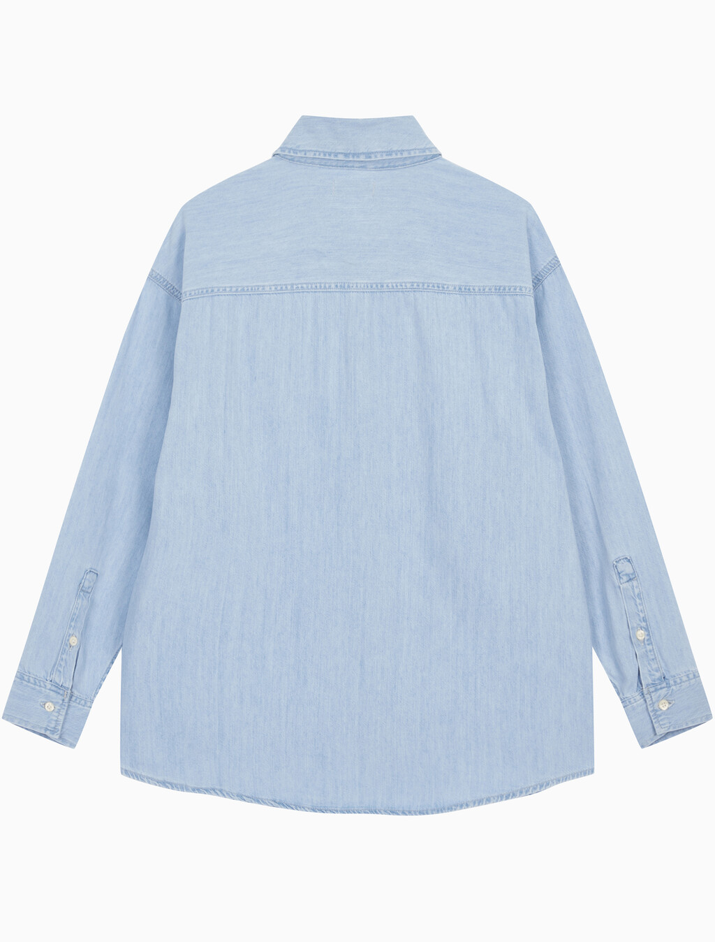 Buy 여성 오버사이즈 롱슬리브 데님 셔츠 in color CHALKY BLUE