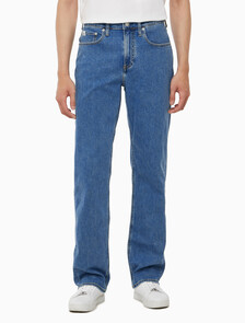 Buy 남성 90's 스트레이트핏 미드블루 에코 쿨 데님 in color MID BLUE BACK EMBRO