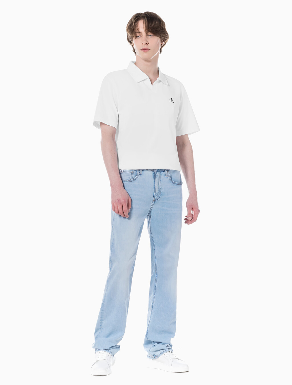 Buy 남성 90's 스트레이트핏 라이트블루 에코 쿨 데님 in color CHALKY BLUE