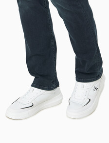 Buy 남성 말모메타 청키 컵솔 레더 in color WHITE