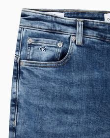 Buy 남성 미드블루 바디핏 데님 in color MID BLUE BACK EMBRO