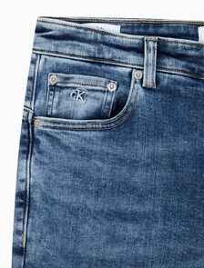 Buy 남성 미드블루 바디핏 데님 in color MID BLUE BACK EMBRO