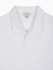 Buy 남성 레귤러핏 인터락 폴로 반팔 티셔츠 in color BRILLIANT WHITE