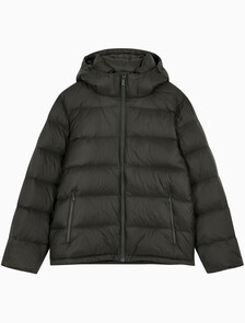 Buy 남성 나일론 집업 후드 다운 푸퍼 자켓 in color CHARCOAL
