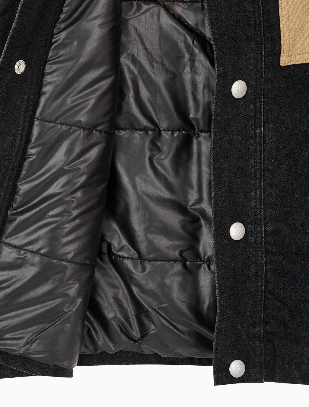 Buy 남성 캔버스 포켓 데님 베스트 in color WASHED BLACK LOGO LACE