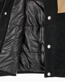 Buy 남성 캔버스 포켓 데님 베스트 in color WASHED BLACK LOGO LACE