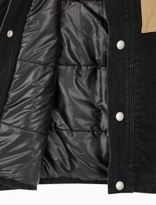 Buy 남성 캔버스 포켓 데님 베스트 in color WASHED BLACK LOGO LACE