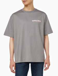 Buy 남성 릴렉스핏 바우하우스 로고 반팔 티셔츠 in color STEEPLE GRAY