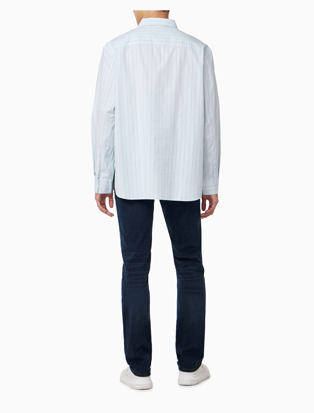 Buy 남성 릴렉스핏 옥스포드 스트라이프 셔츠 in color LIGHT BLUE