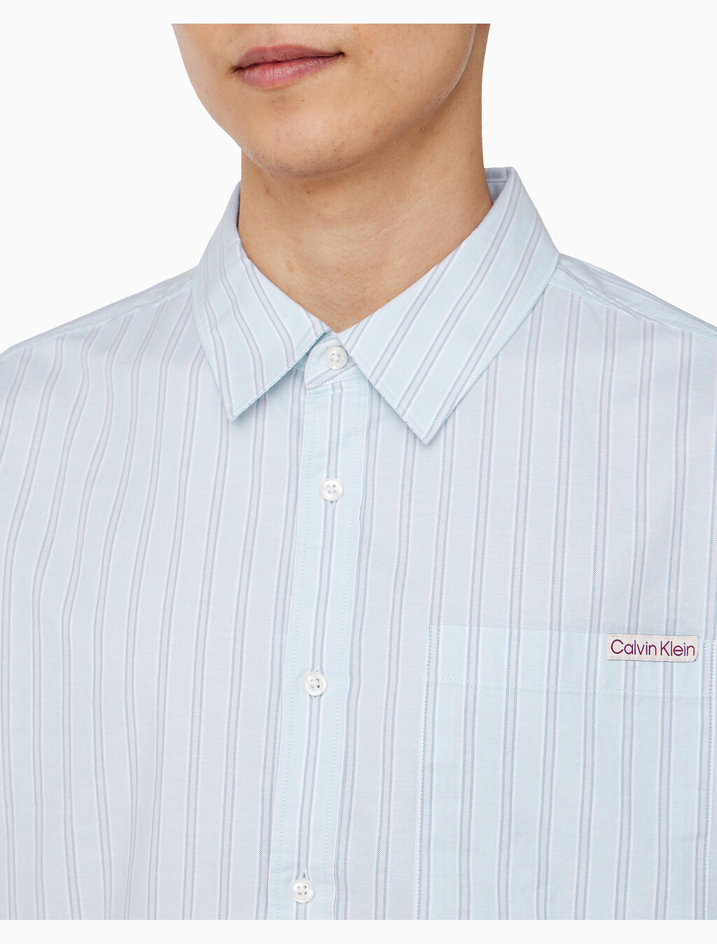Buy 남성 릴렉스핏 옥스포드 스트라이프 셔츠 in color LIGHT BLUE